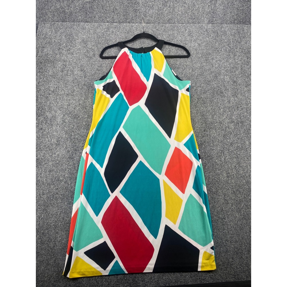 Worthington Halter Sheath Dress Womens Large Multicolor Geometric Abstract Print